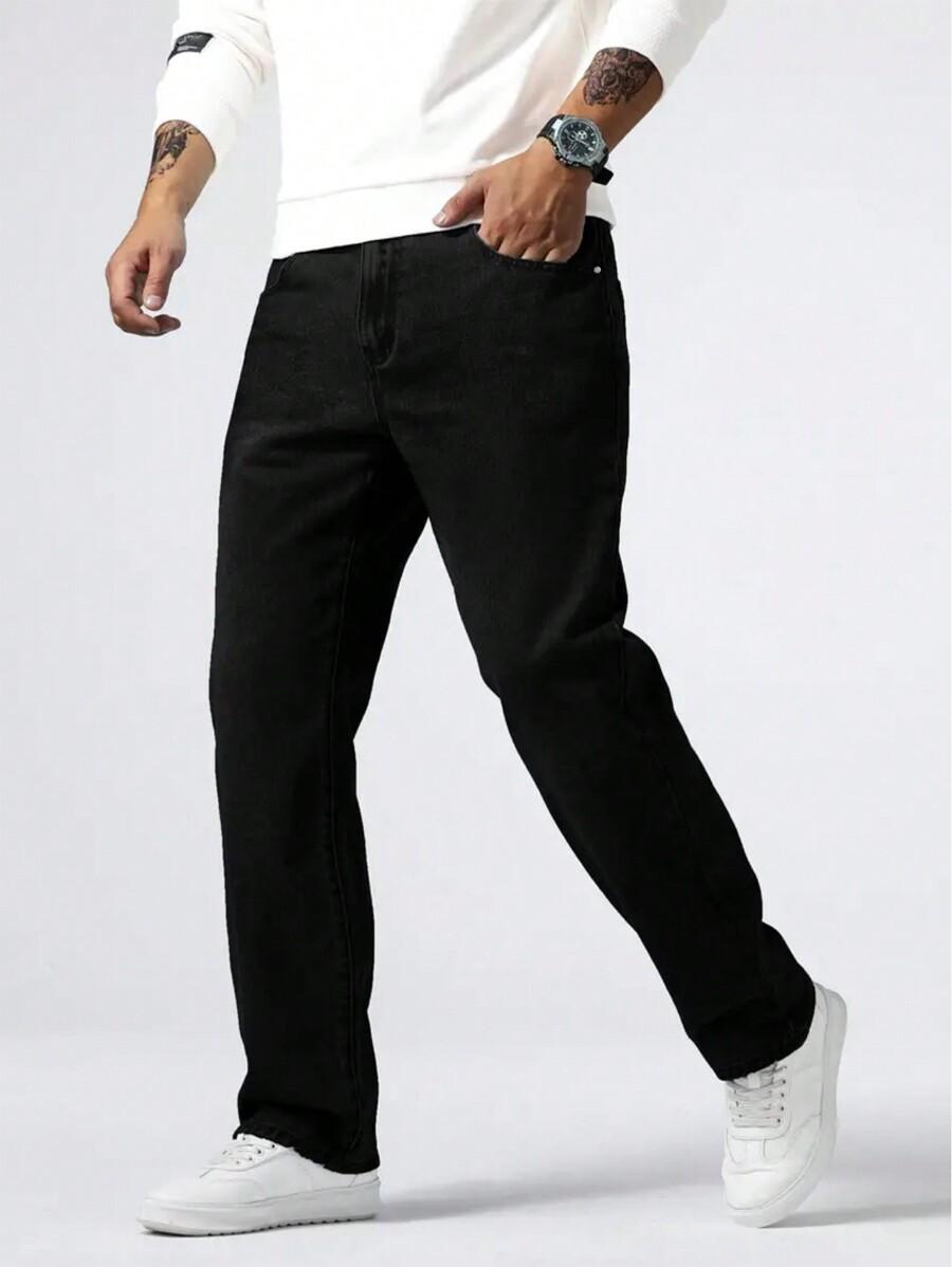 CZARNE SPODNIE JEANS