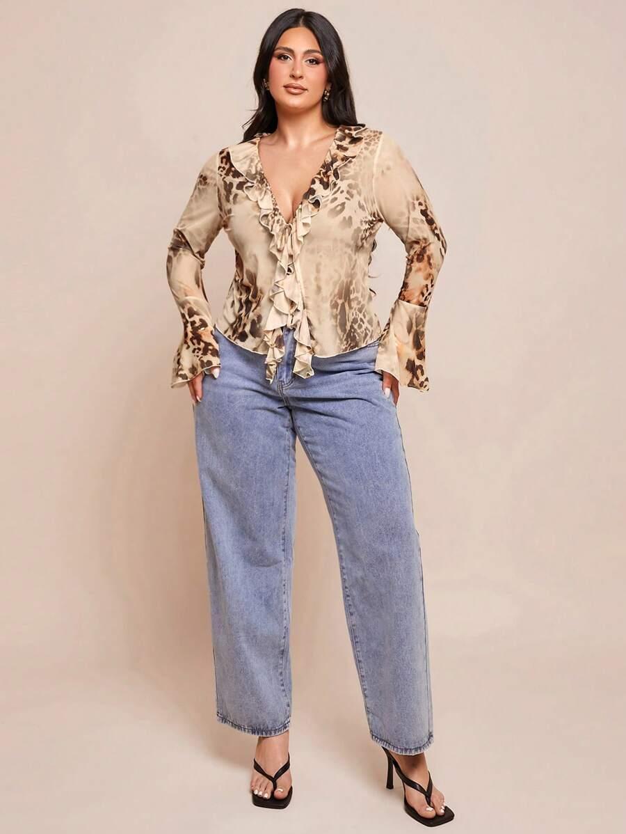 bluzka animal print siateczka