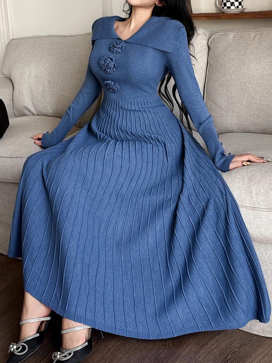 niebieska midi sukienka