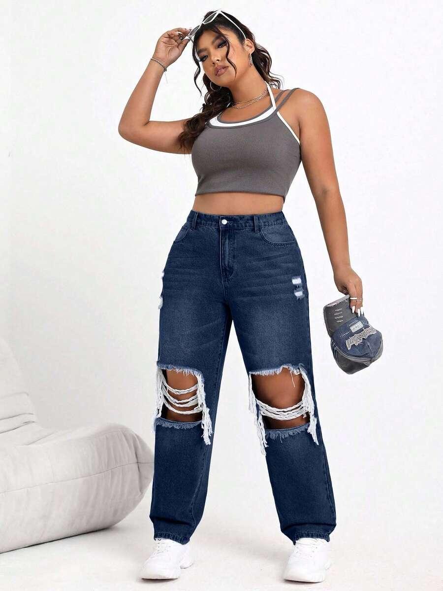 niebieskie spodnie jeans 