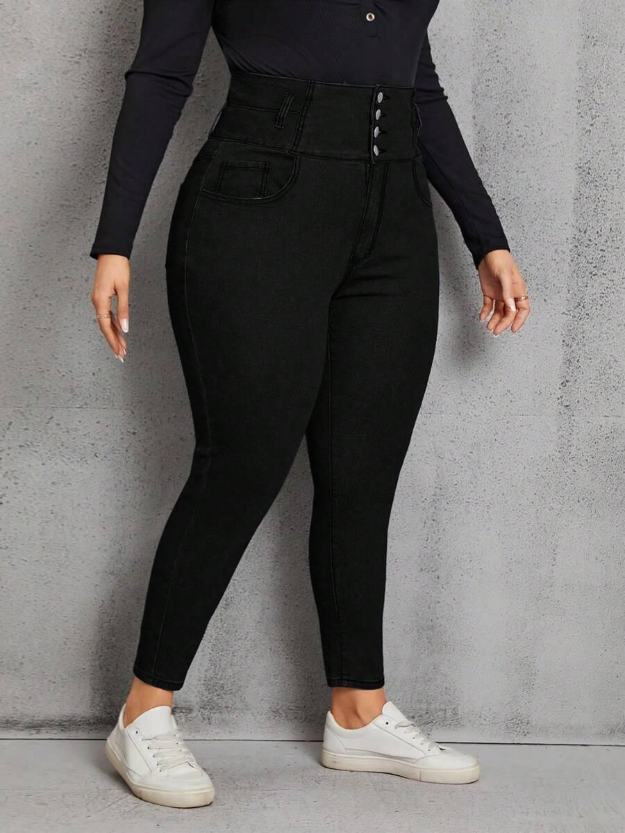 CZARNE SPODNIE JEANS
