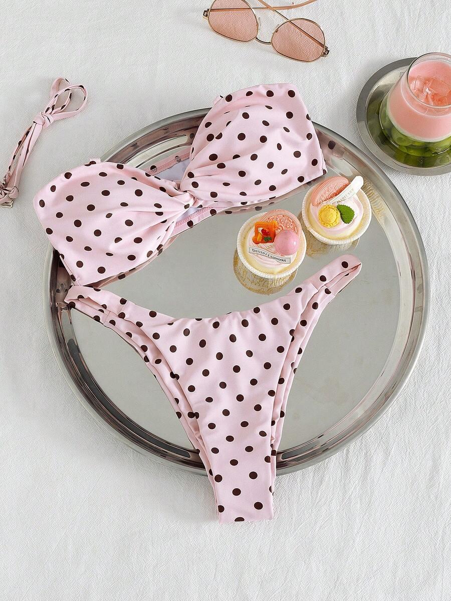 DWUCZĘŚCIOWE BIKINI W GROSZKI