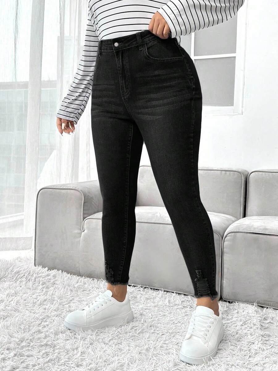 CZARNE SPODNIE JEANS