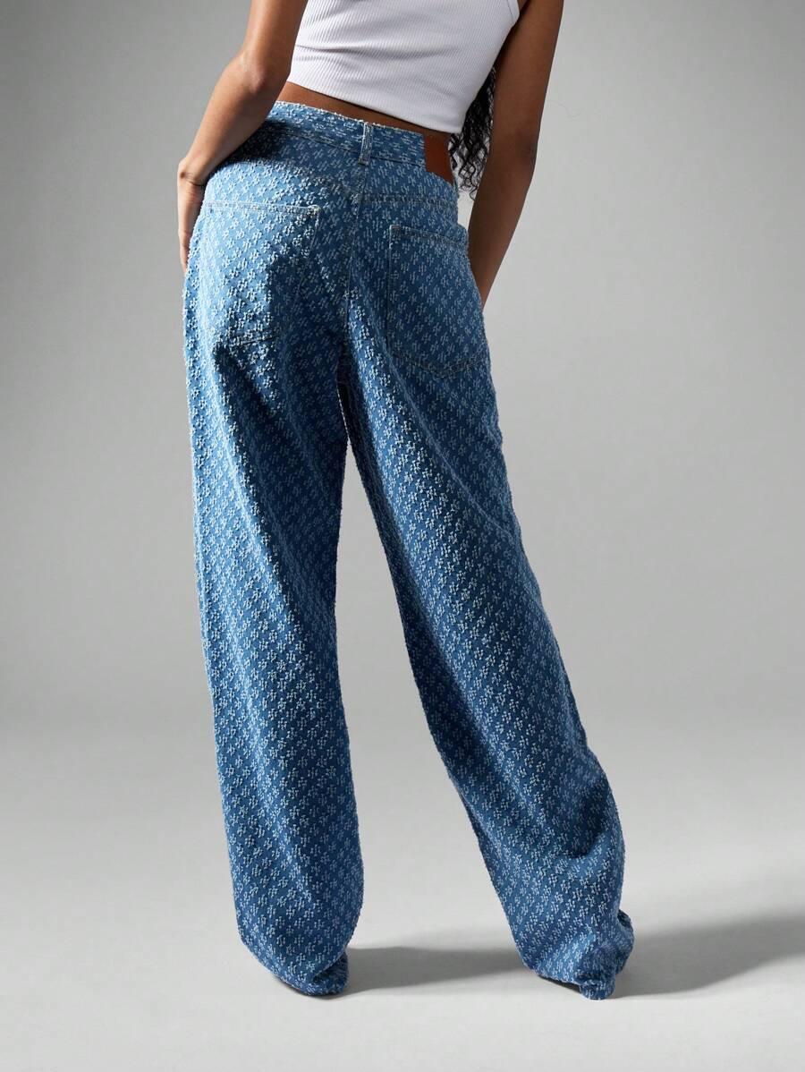 NIEBIESKIE SPODNIE JEANS TEKSTURA