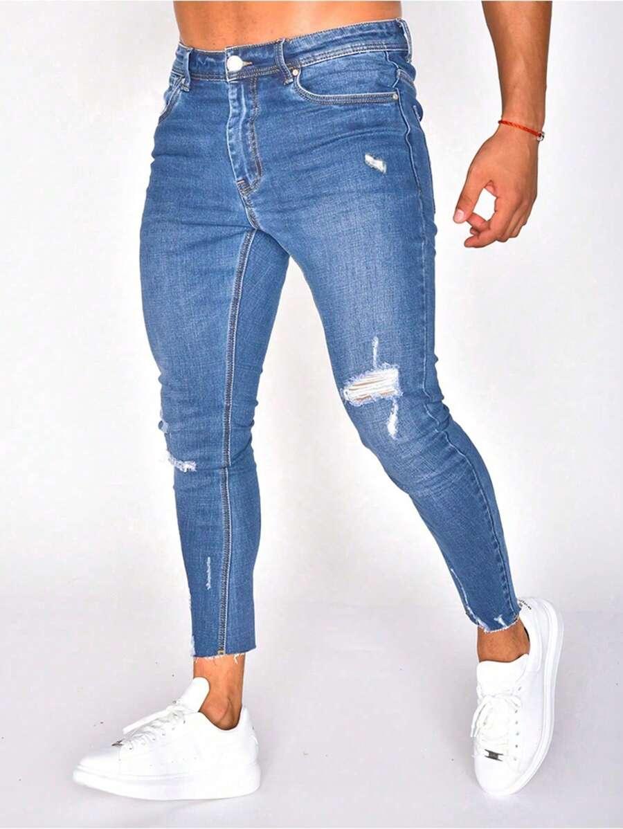 niebieskie spodnie jeans kieszenie 