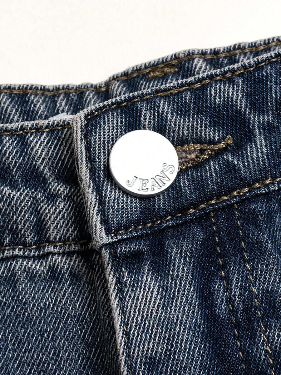 SPODNIE JEANS KIESZENIE ZAMEK
