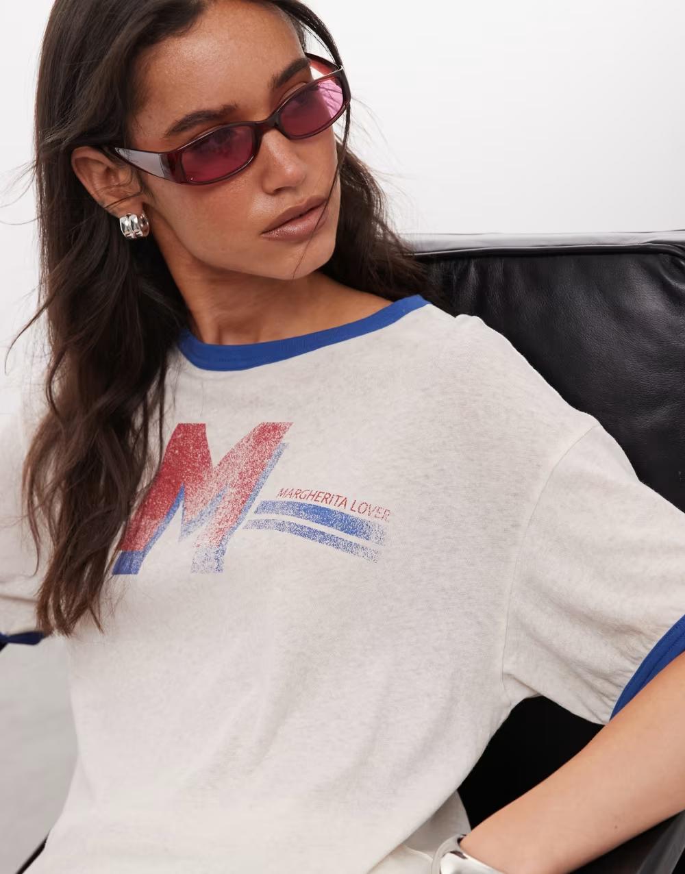 Lużny T-shirt print