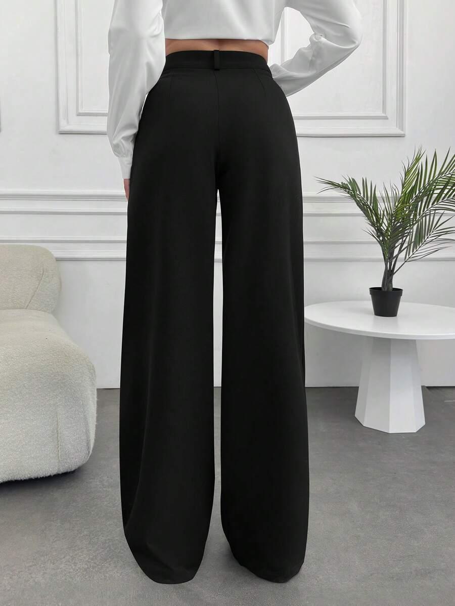 CZARNE ELEGANCKIE SPODNIE