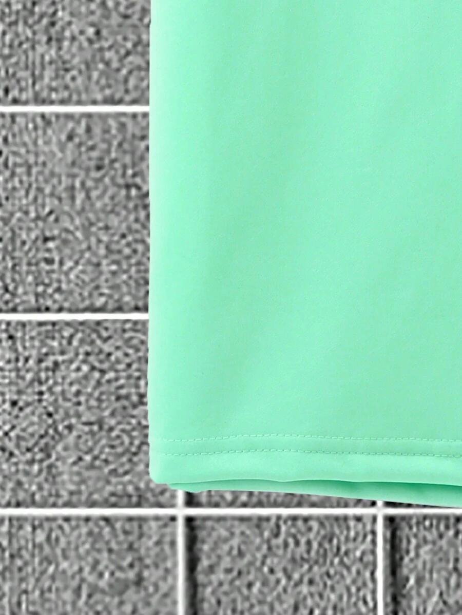 ZIELONY T-SHIRT OKRĄGŁY DEKOLT