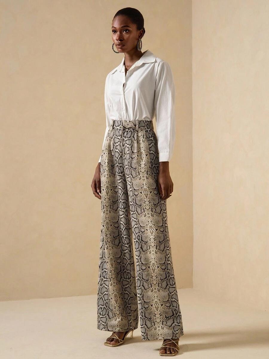 SPODNIE PROSTA NOGAWKA ANIMAL PRINT