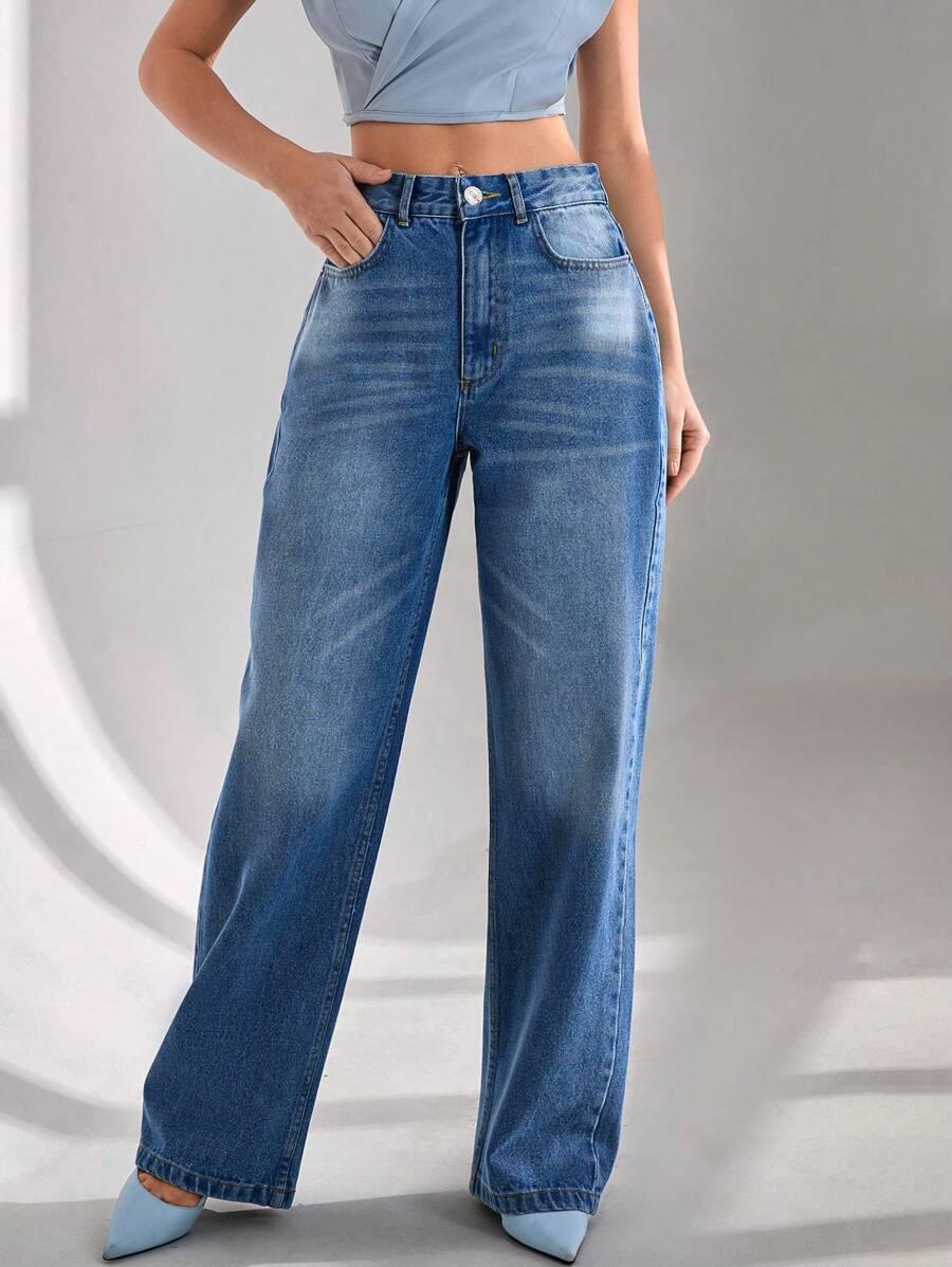 JEANSY DAMSKIE MOM JEANS BAWEŁNA WYSOKI STAN