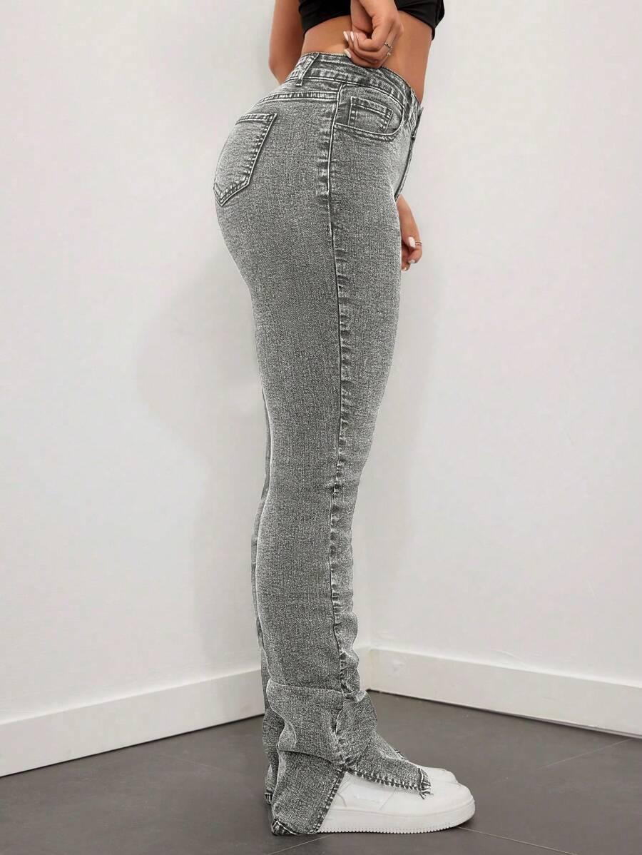 SZARE SPODNIE JEANS 