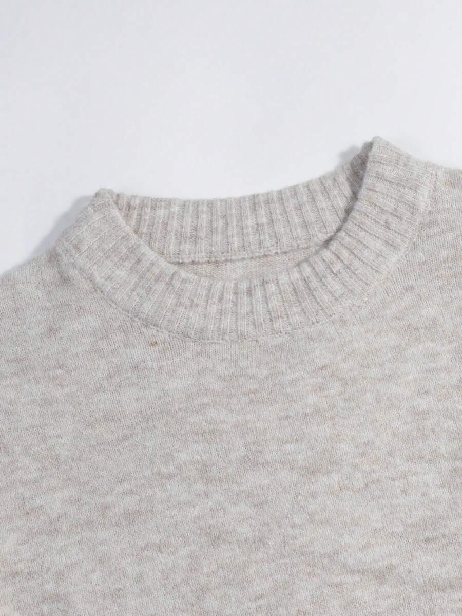 BEŻOWY DZIANINOWY SWETER