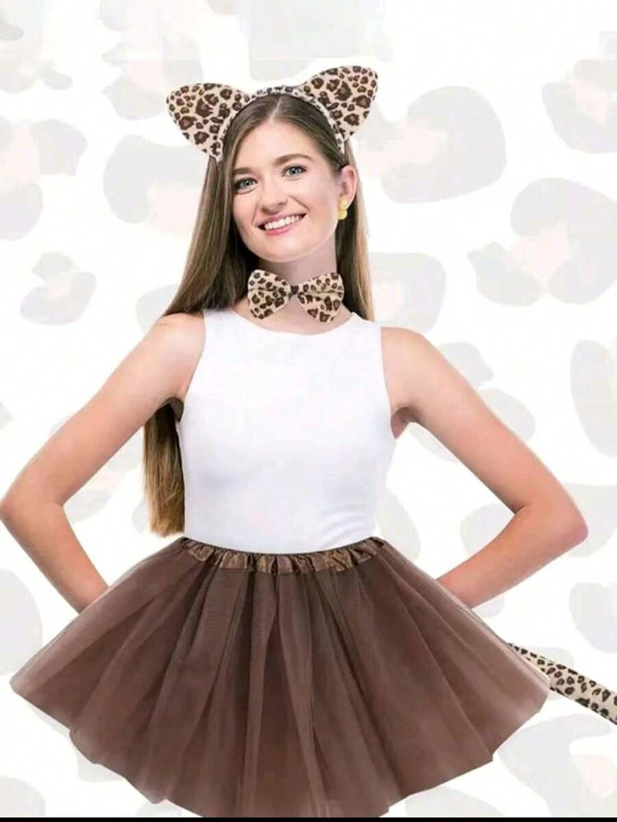 zestaw opaska mucha ogon animal print