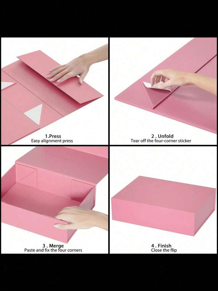 różowe pudełko prezentowe 2-PACK