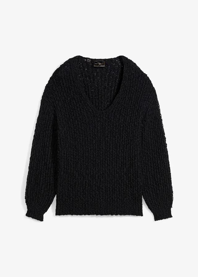 czarny sweter v-neck