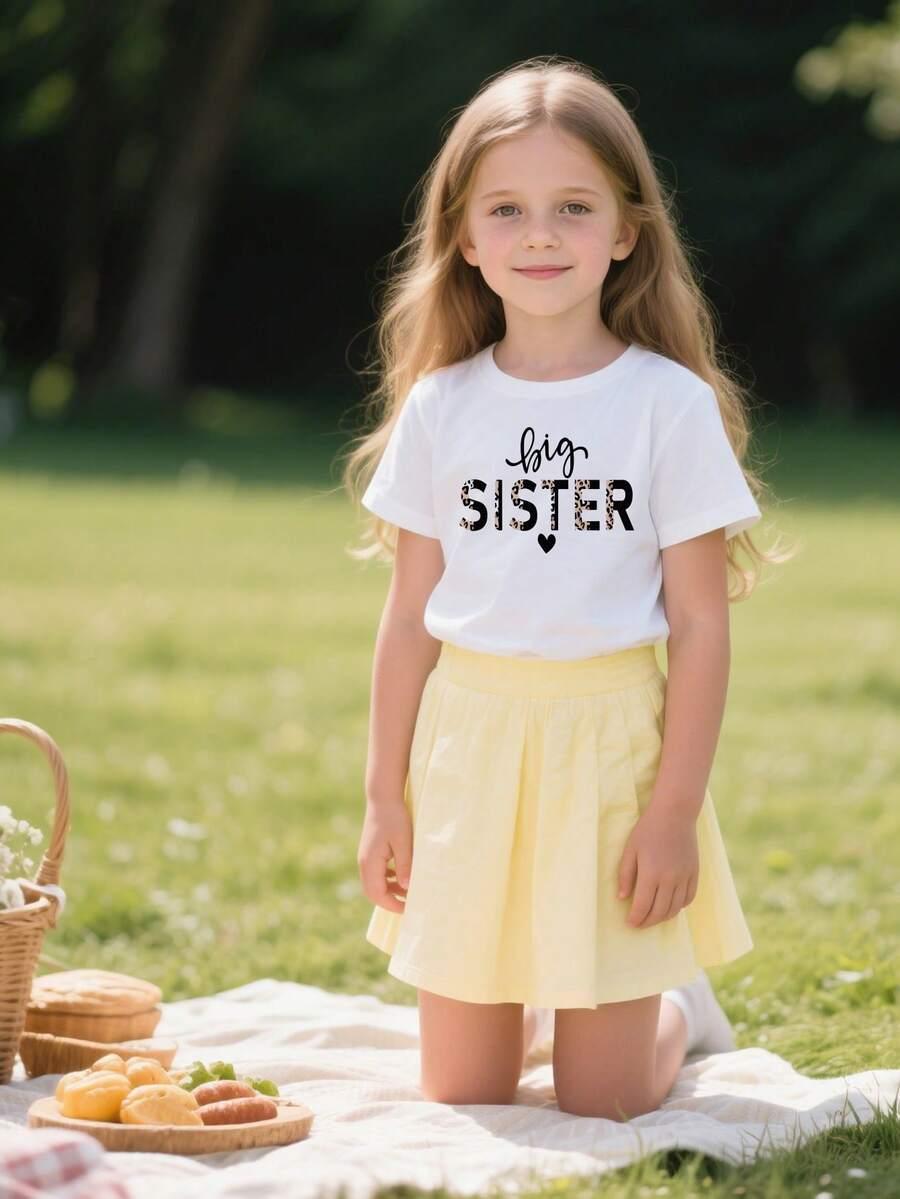 biały t-shirt napis big sister