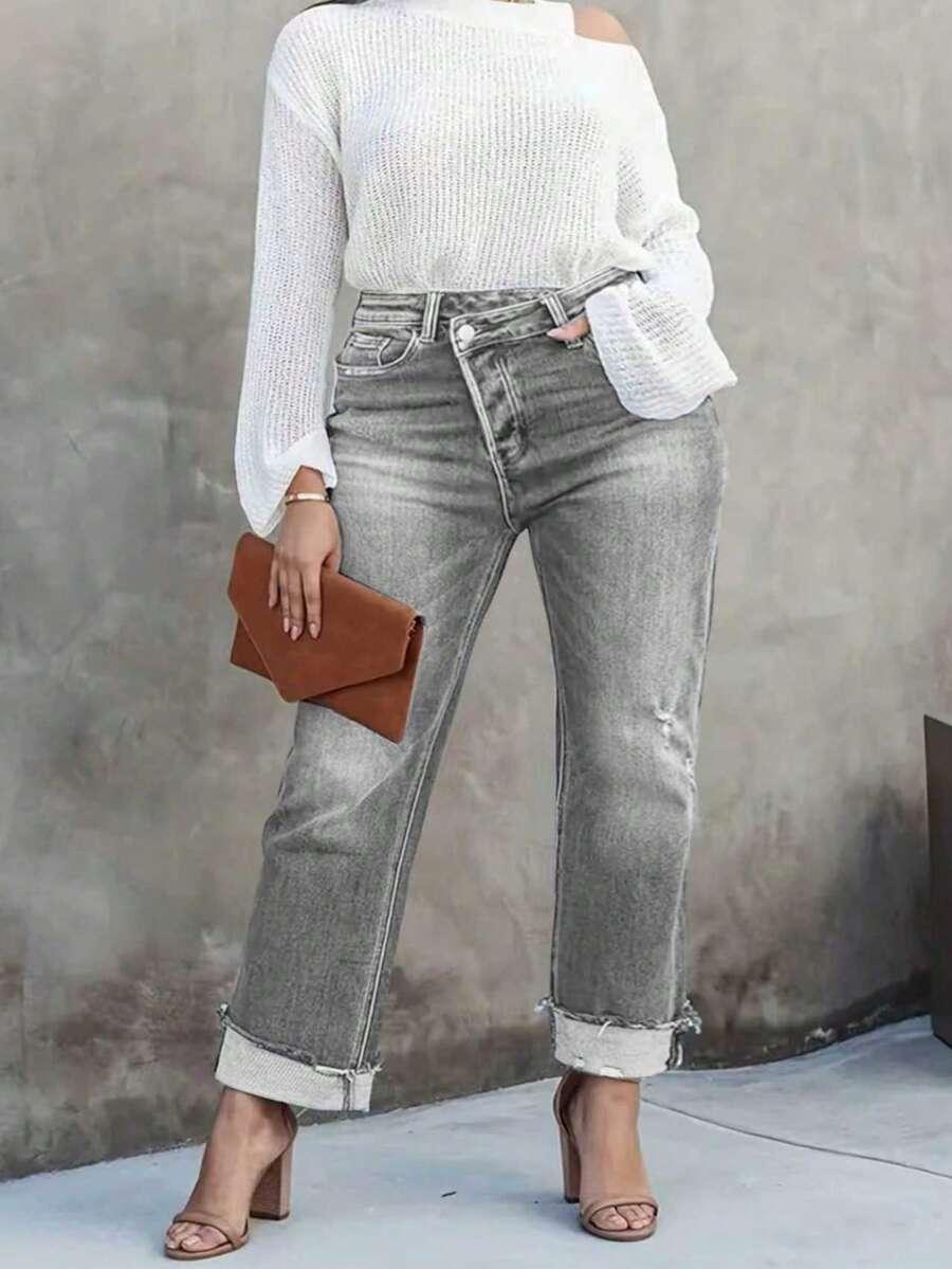 szare spodnie jeans