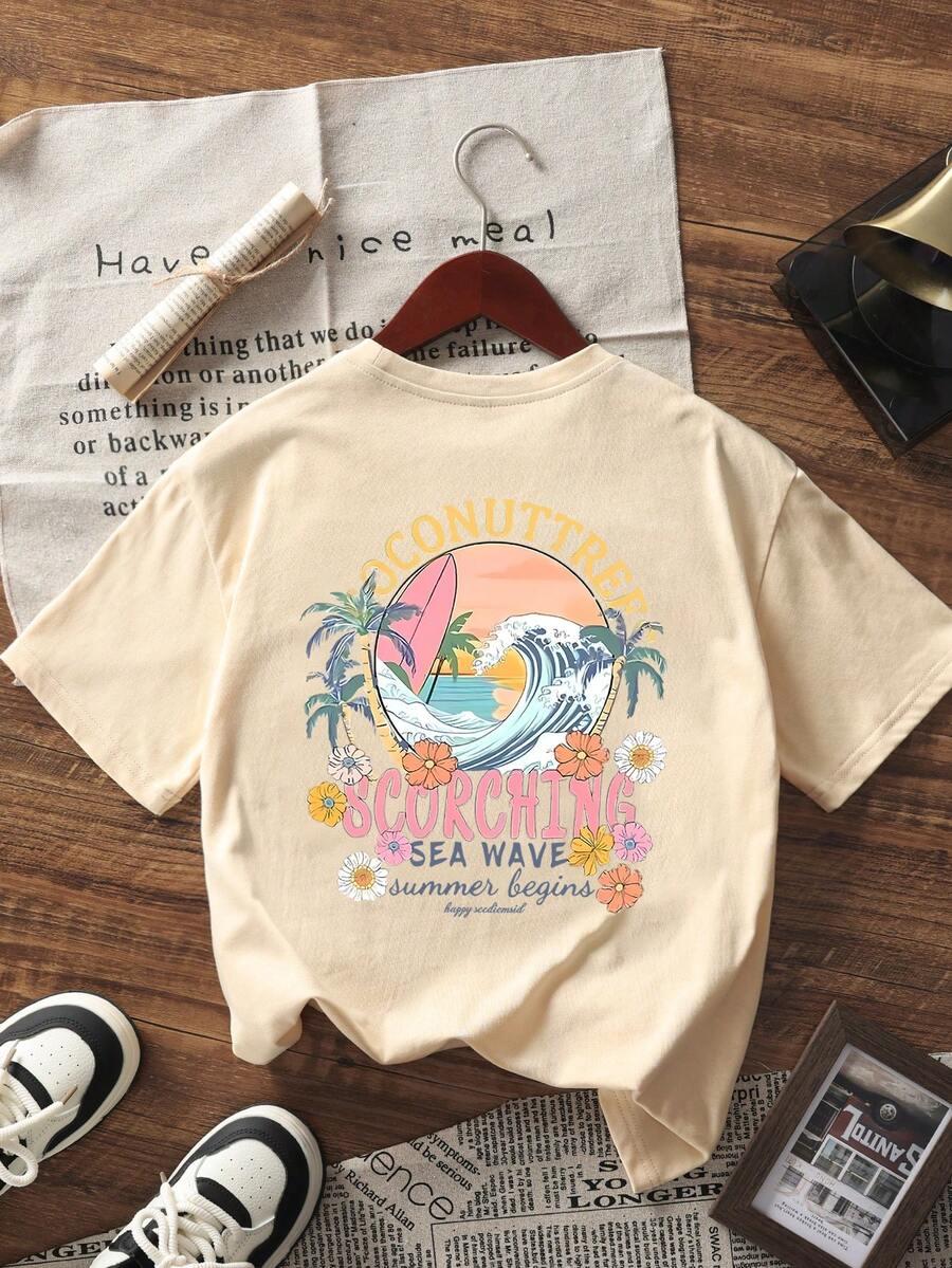 T-SHIRT Z NADRUKIEM NA TYLE