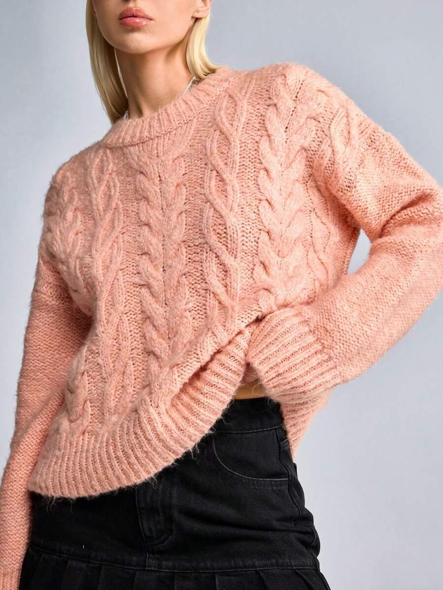 różowy sweter dzianina