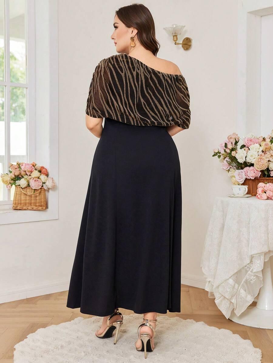 CZARNA MAXI SUKIENKA animal print