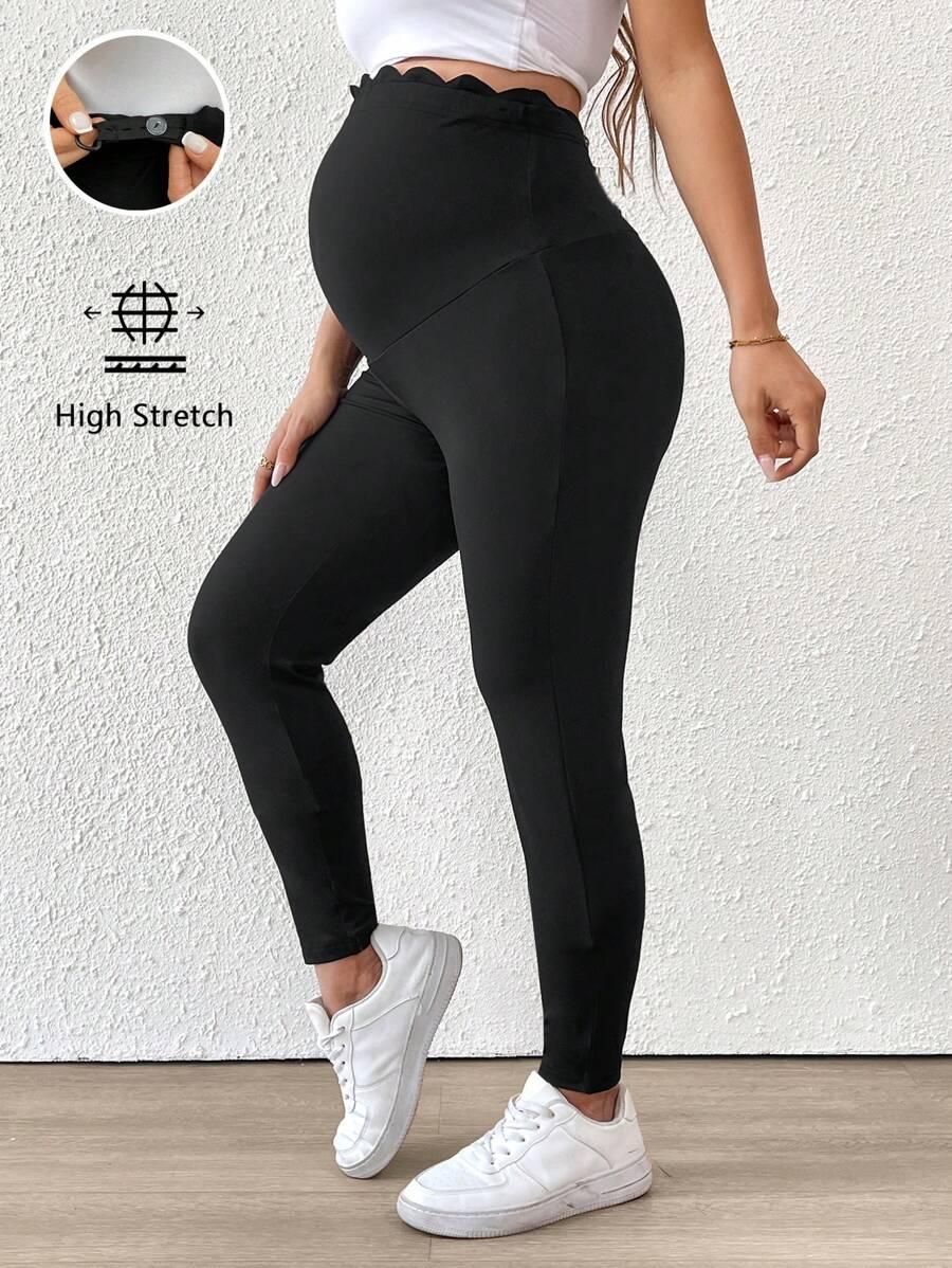 CZARNE CIĄŻOWE LEGGINSY