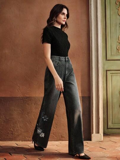 czarne spodnie jeans
