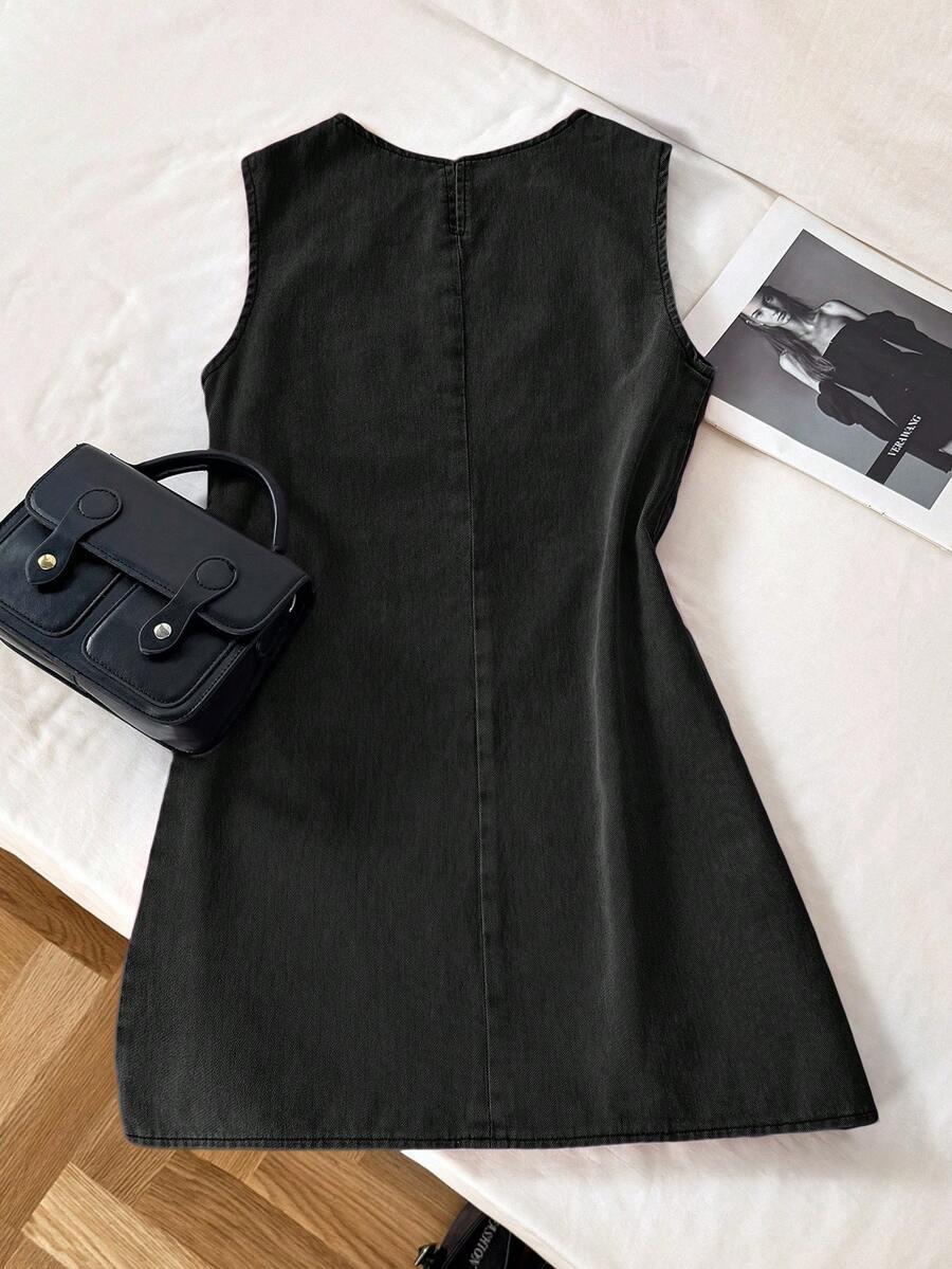 CZARNA MINI SUKIENKA JEANS