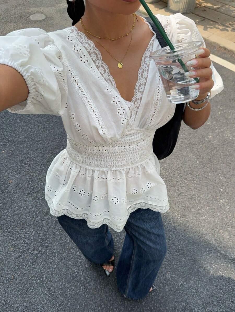 BIAŁA BLUZKA V NECK 
