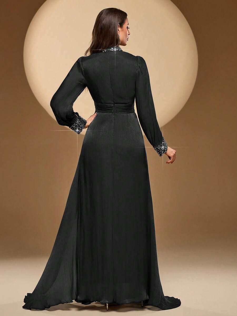 czarna sukienka maxi