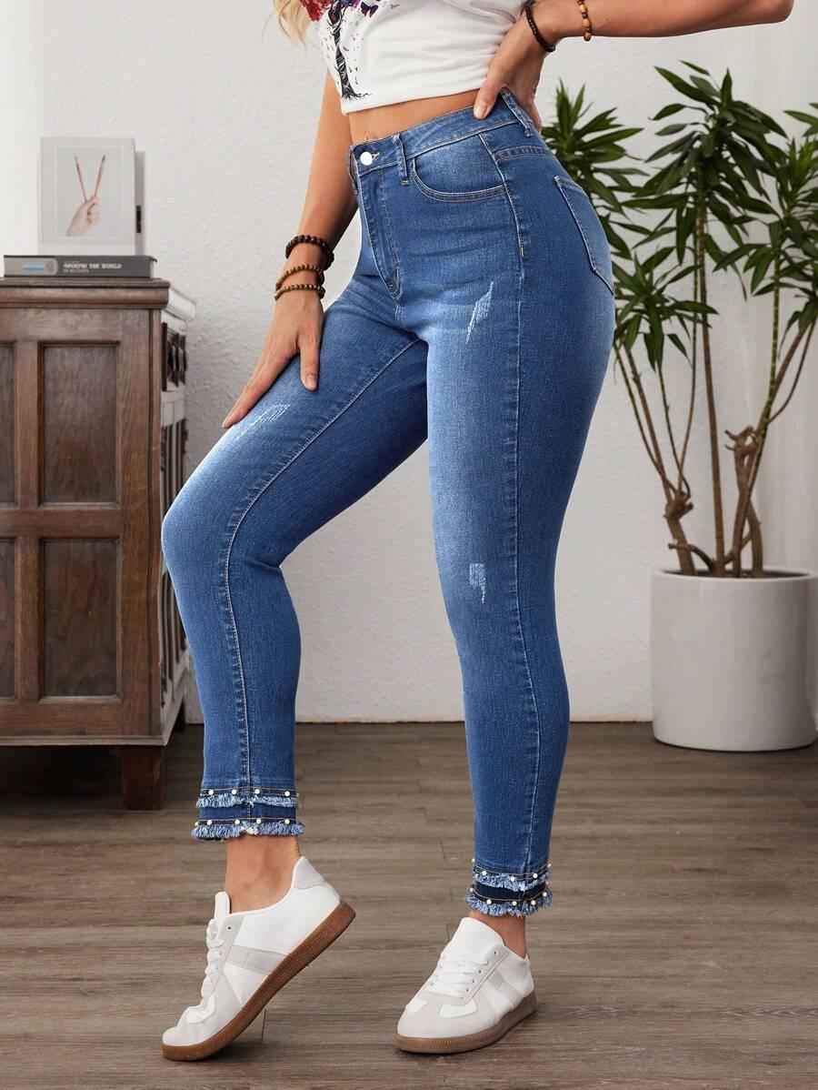 NIEBIESKIE SPODNIE JEANS RURKI