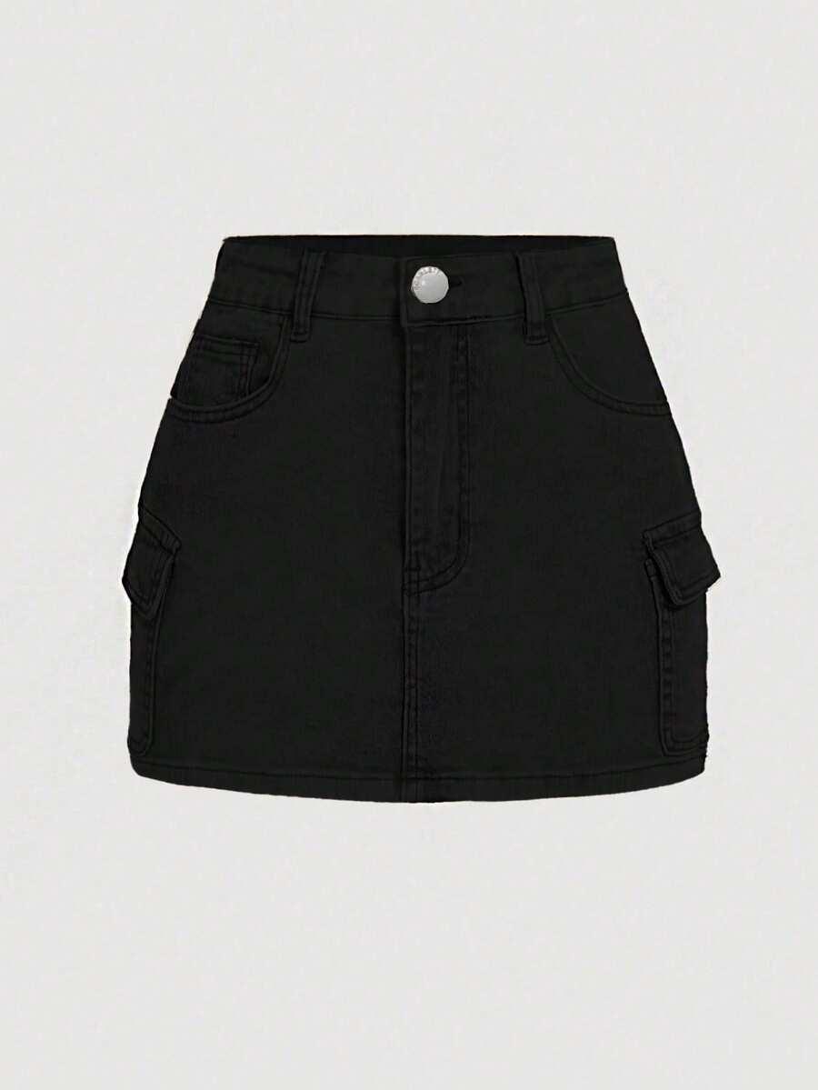 czarna spódnica jeans 