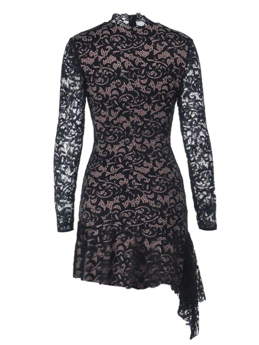 koronkowa mini sukienka v neck 