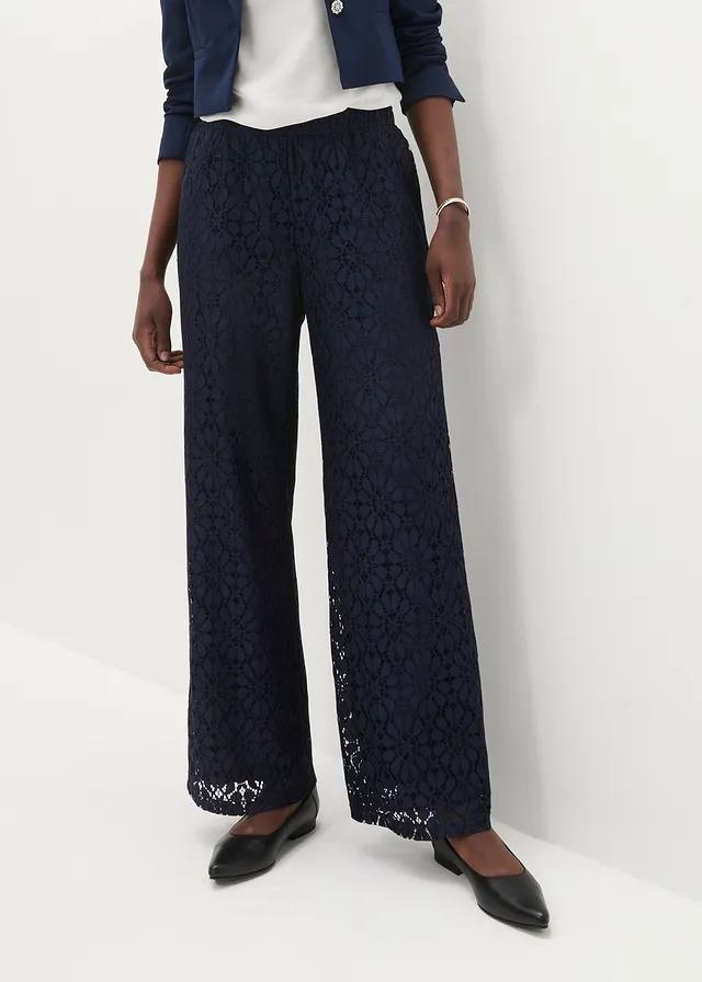 KORONKOWE SPODNIE PALAZZO PLUS SIZE 