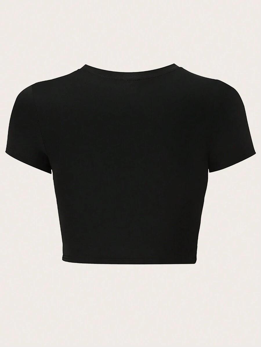 czarny top print