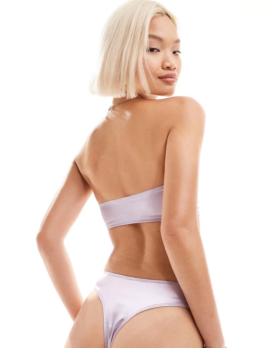 FIOLETOWY DÓŁ OD BIKINI POŁYSK