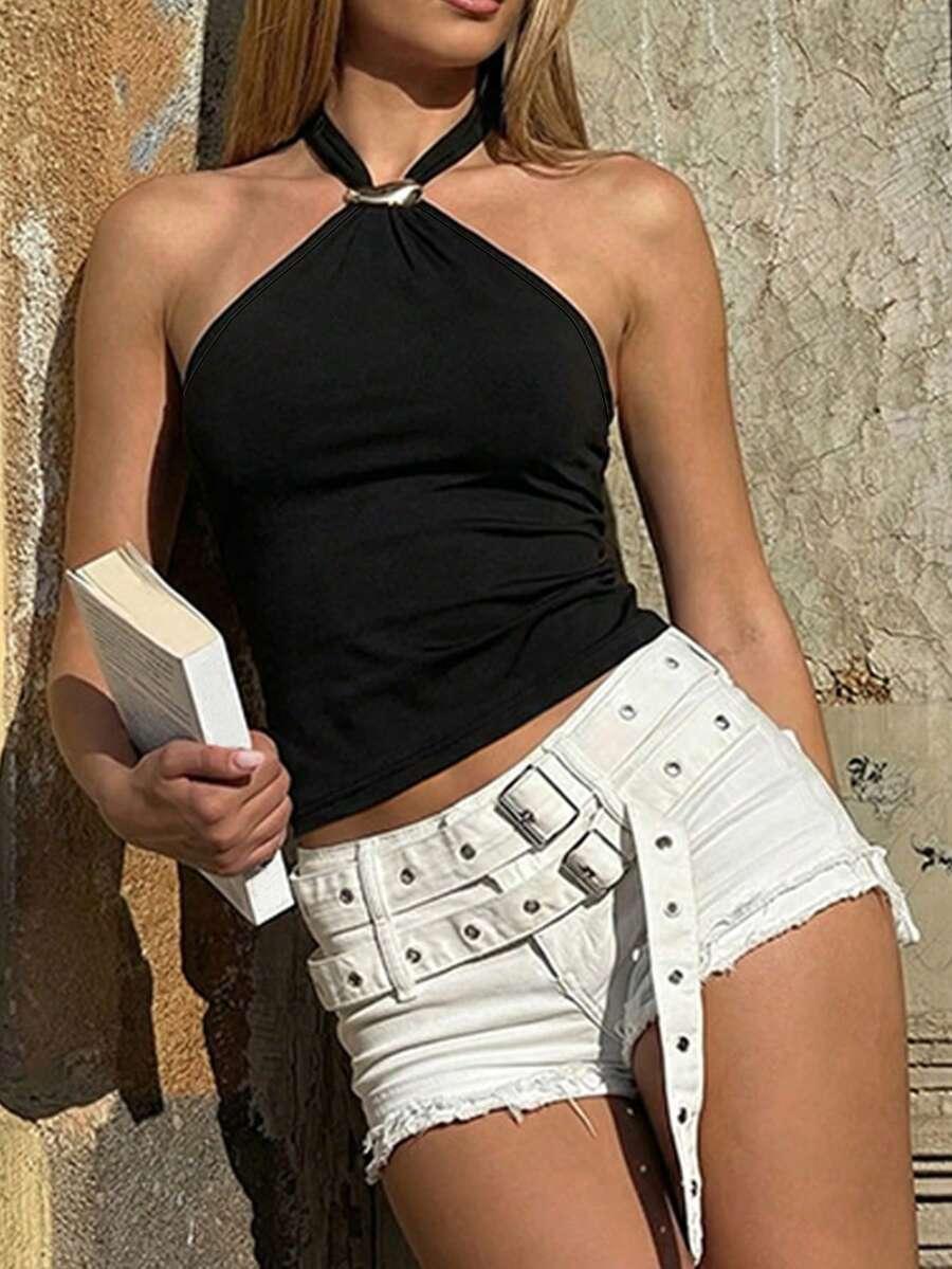 CZARNY TOP ZDOBIENIE
