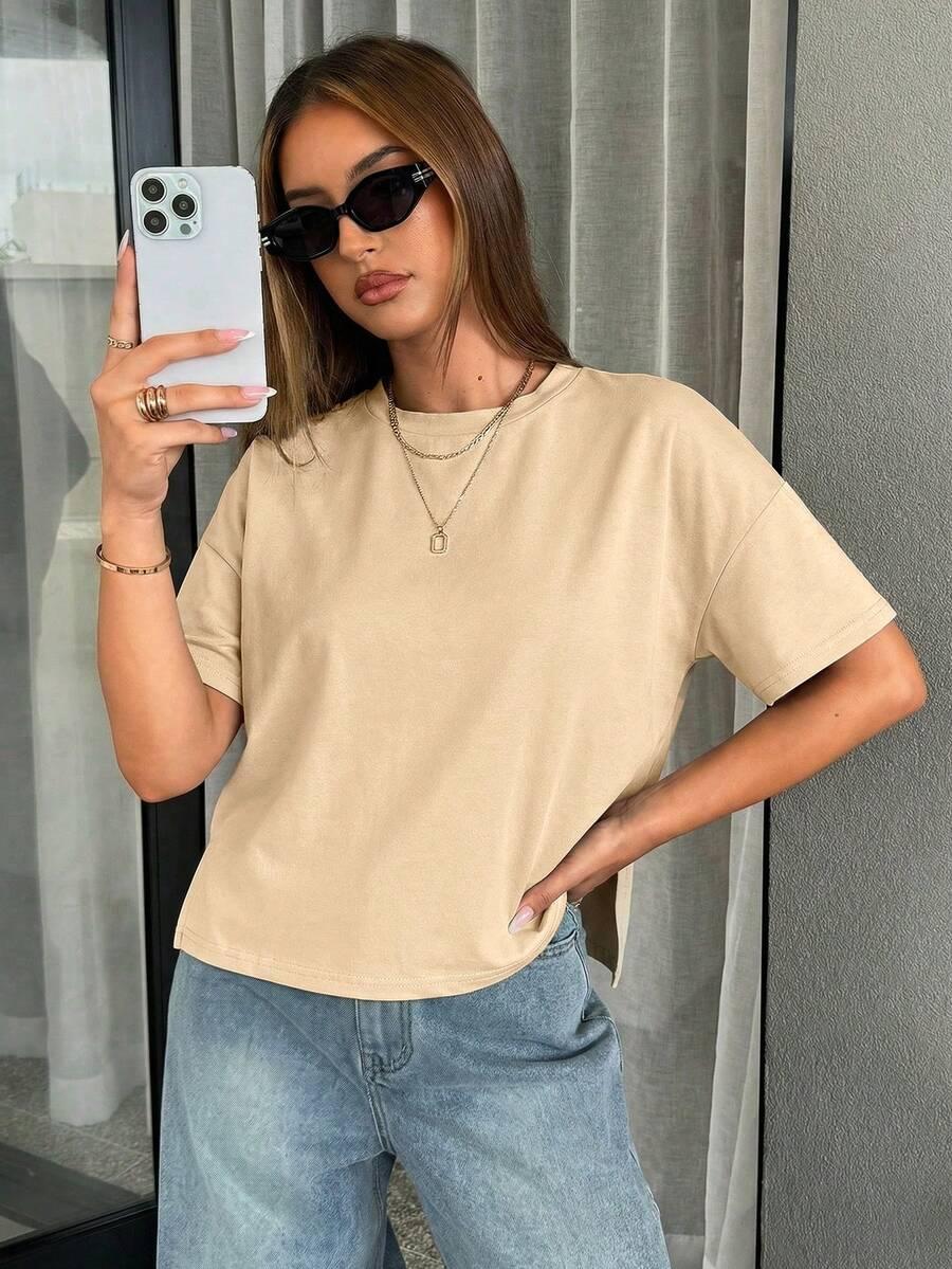 beżowy t-shirt basic