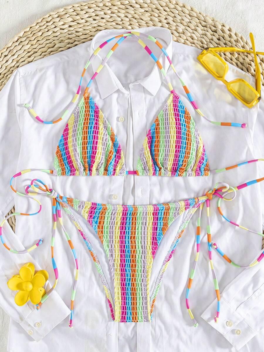 KOMPLET BIKINI WIĄZANY PASKI