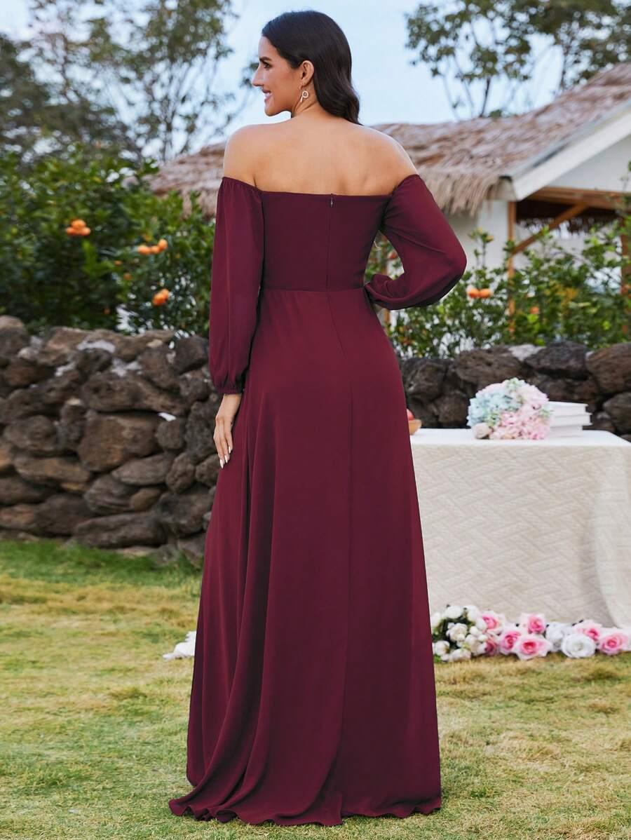 BURGUNDOWA MAXI SUKIENKA