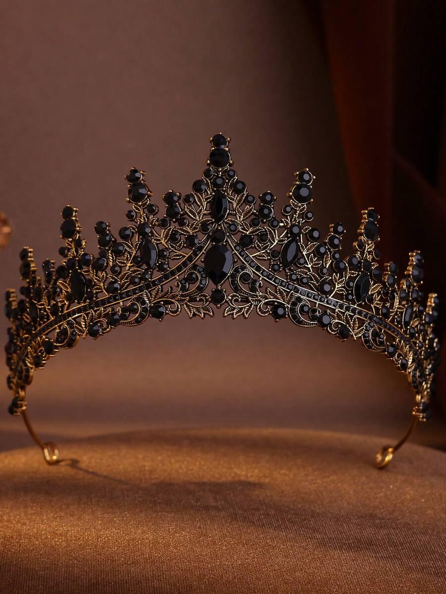 czarna ozdoba do włosów tiara