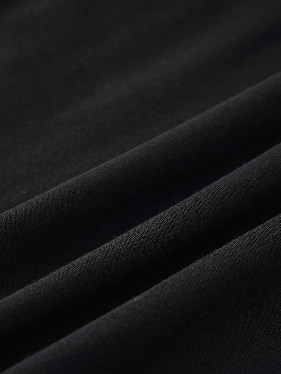 CZARNY T-SHIRT nadruk 