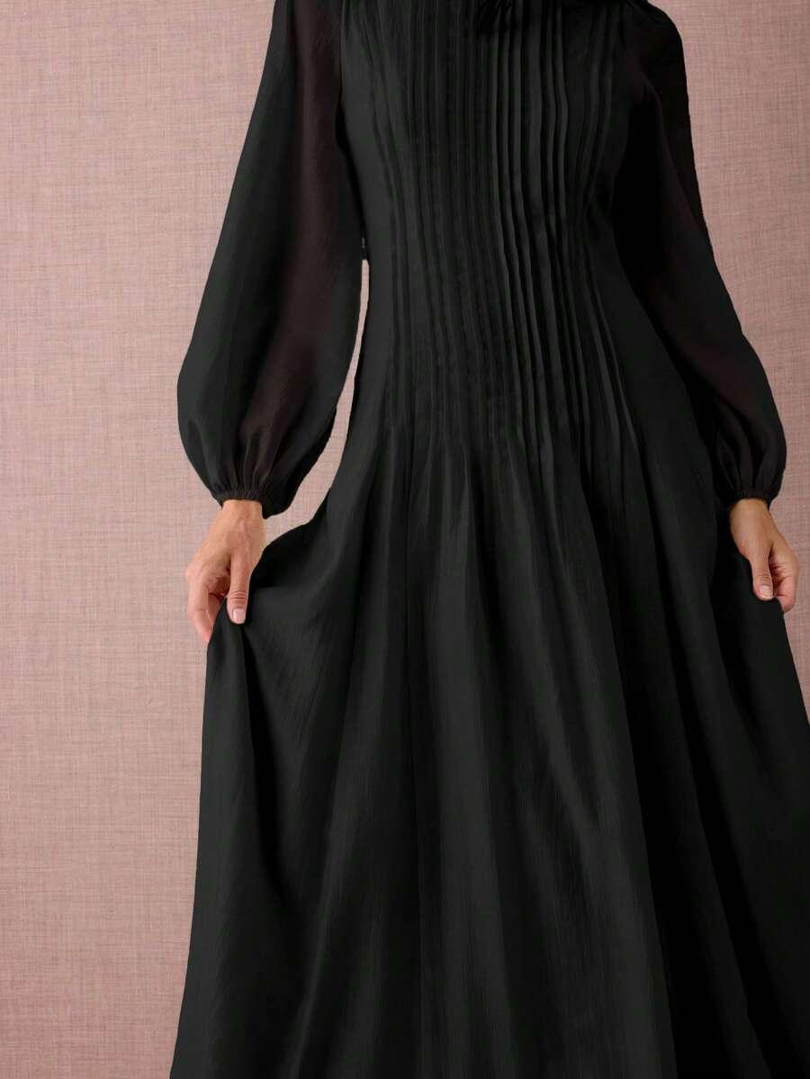 czarna sukienka maxi