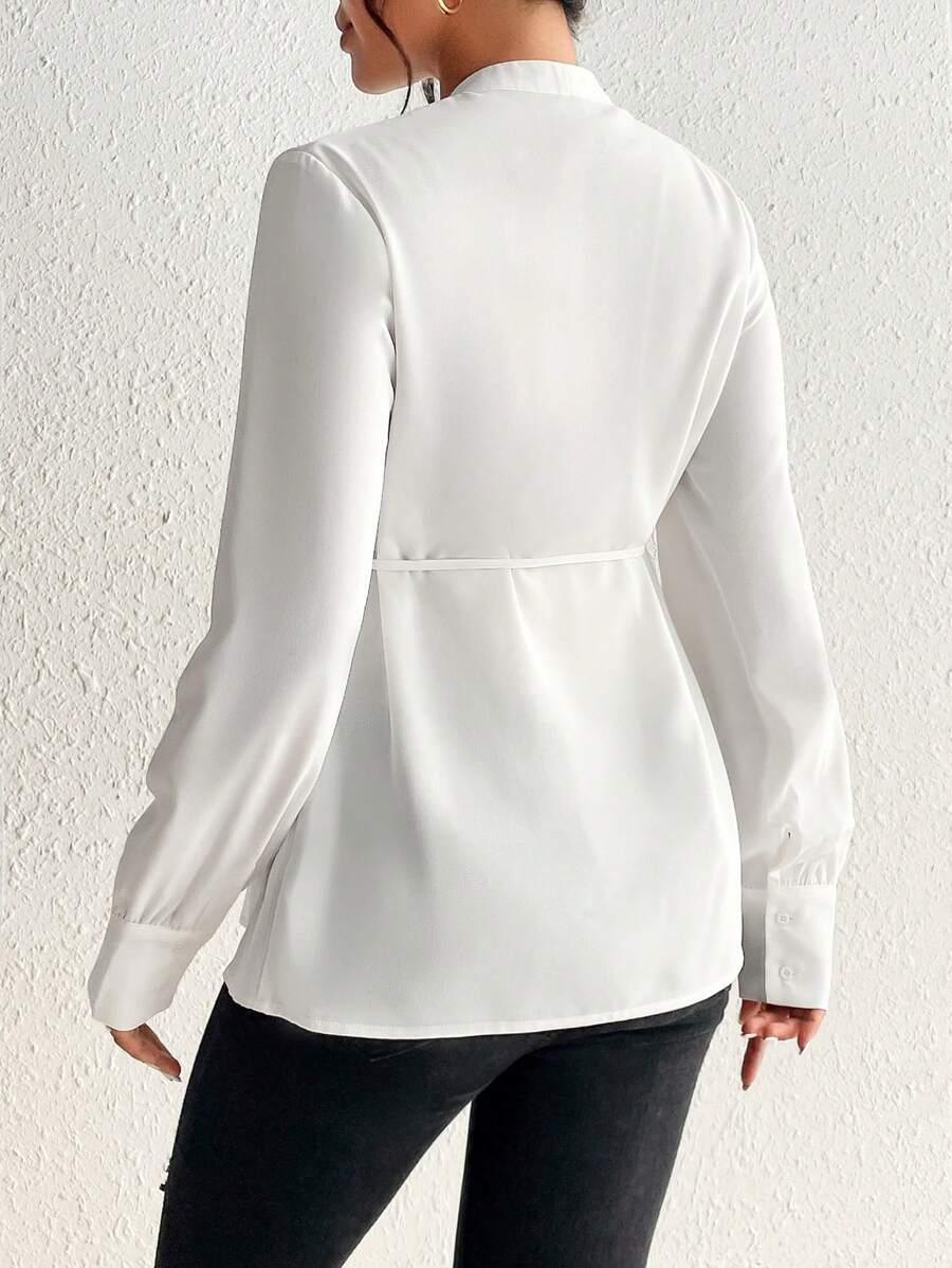 BIAŁA BLUZKA V-NECK