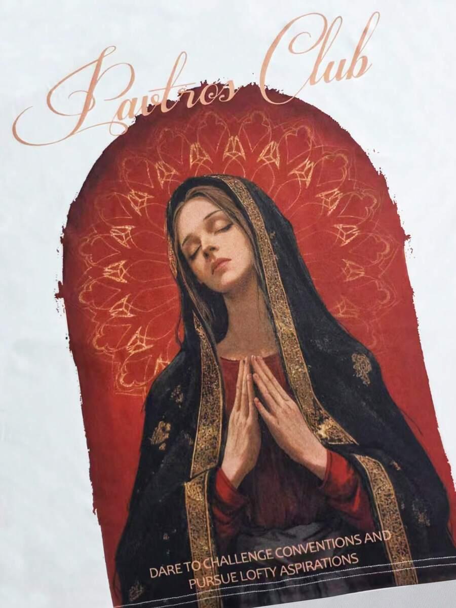 biały t-shirt wzór