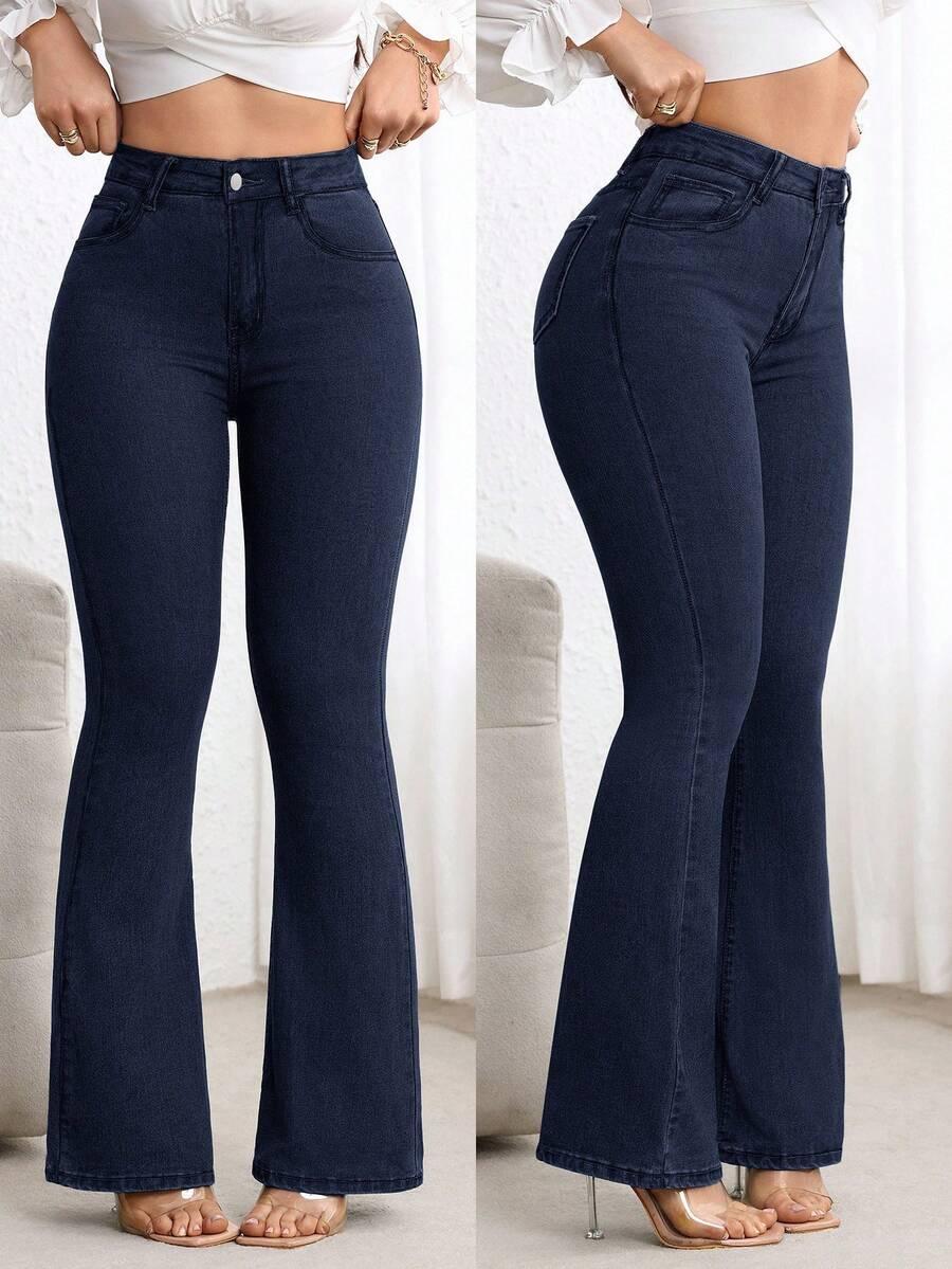 granatowe spodnie jeans