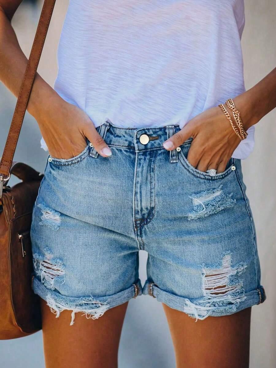 NIEBIESKIE SPODENKI JEANS 