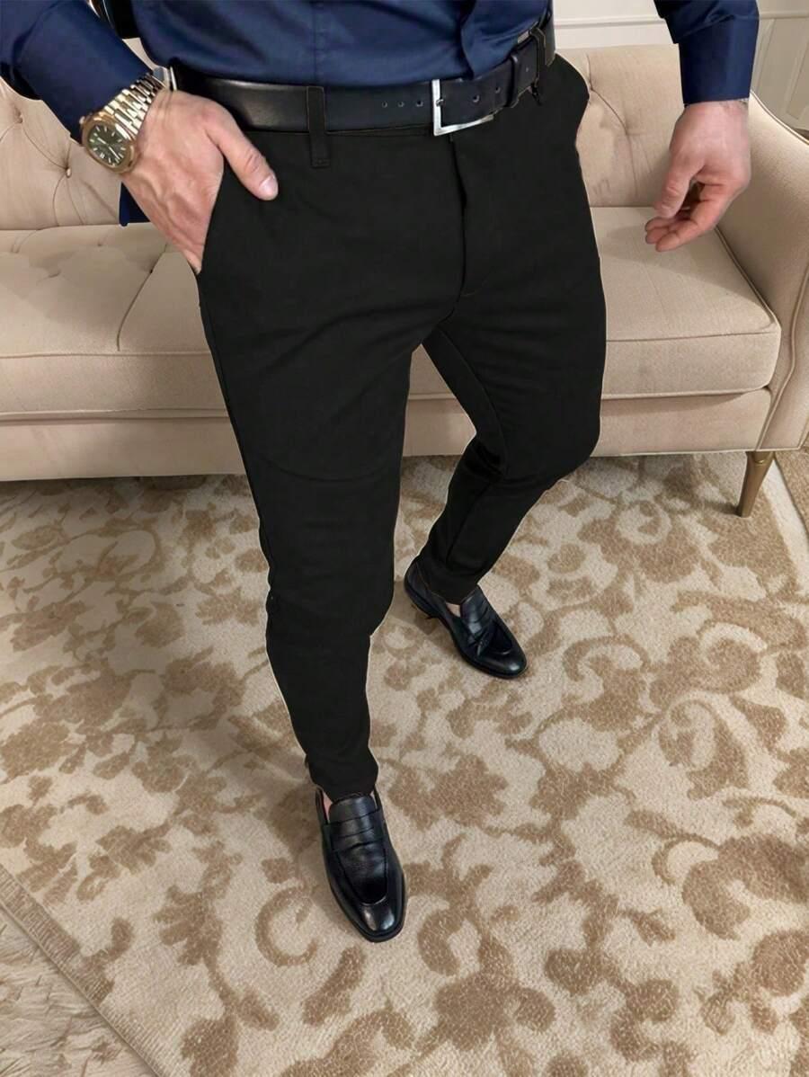 CZARNE ELEGANCKIE SPODNIE