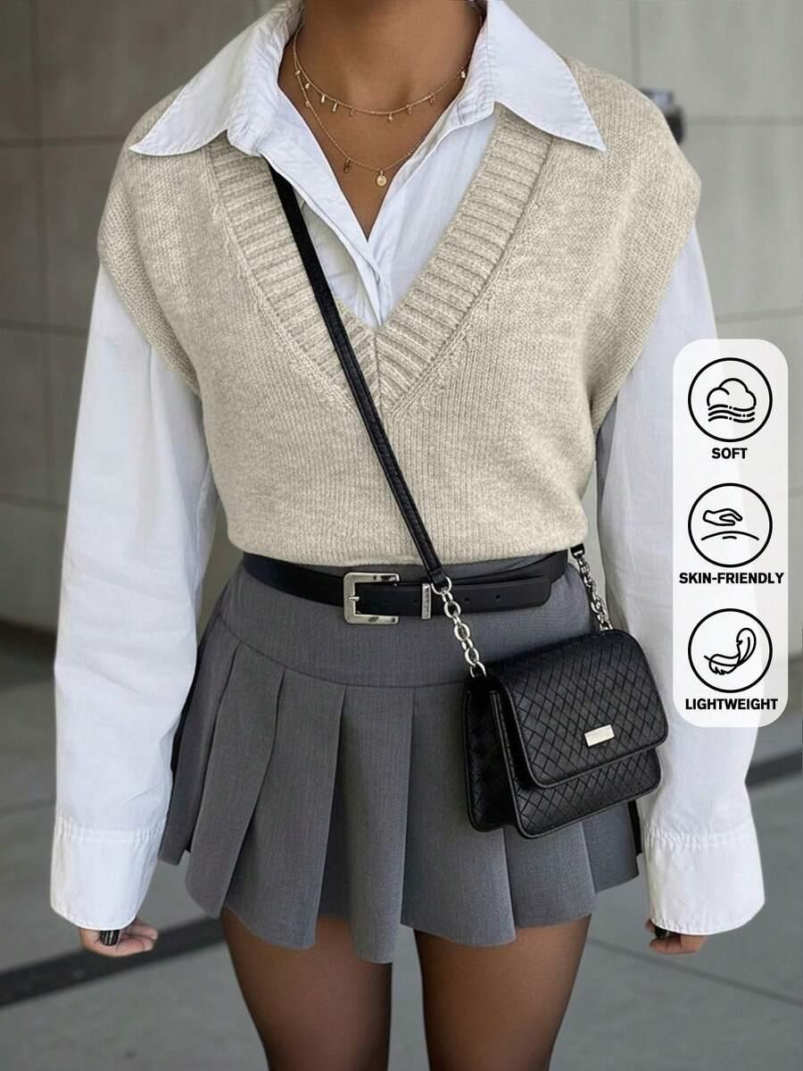 sweter bez rękawów