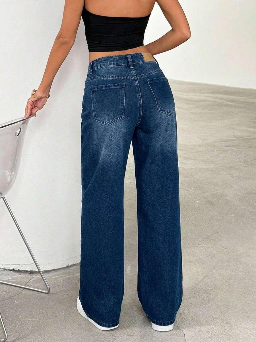 spodnie jeans wysoki stan 